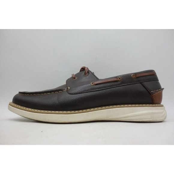Nautica Nueltin Brown Leather Dress Casual Lace Up Deck Loafers Shoes Men\'s 11 main image 7